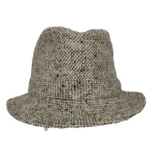 Vintage David Hanna Sons Irish Tweed Wool Fedora Hat HandCrafted Size 7 1/8 58
